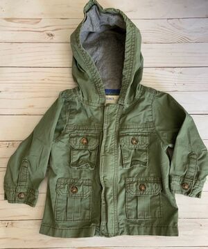 Carters Boys Green Cargo Jacket Hood